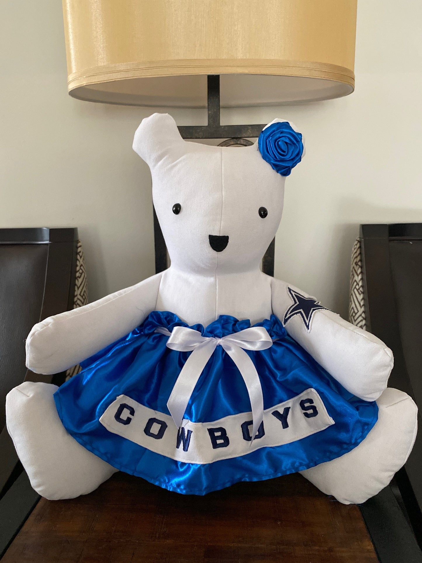 Rosette and Skirt Handmade Memory Bear
