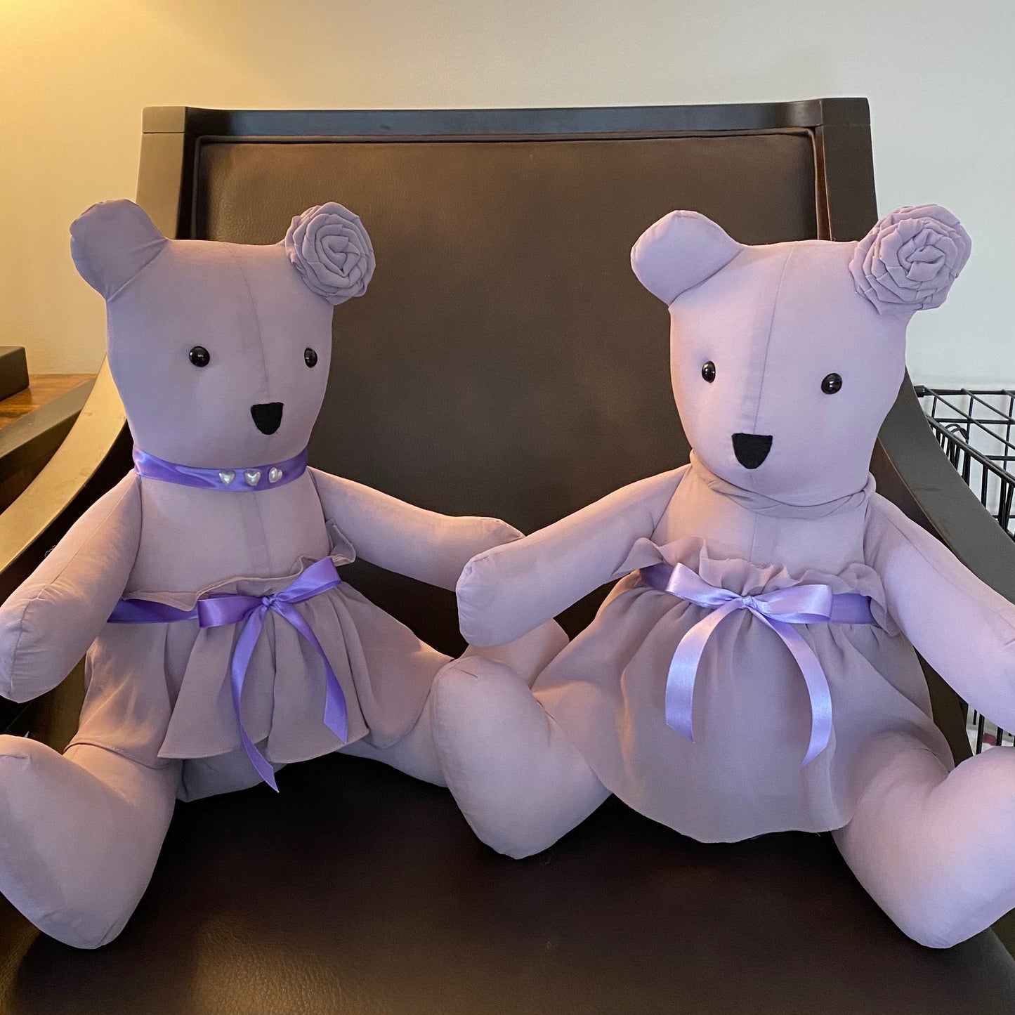 Rosette and Skirt Handmade Memory Bear