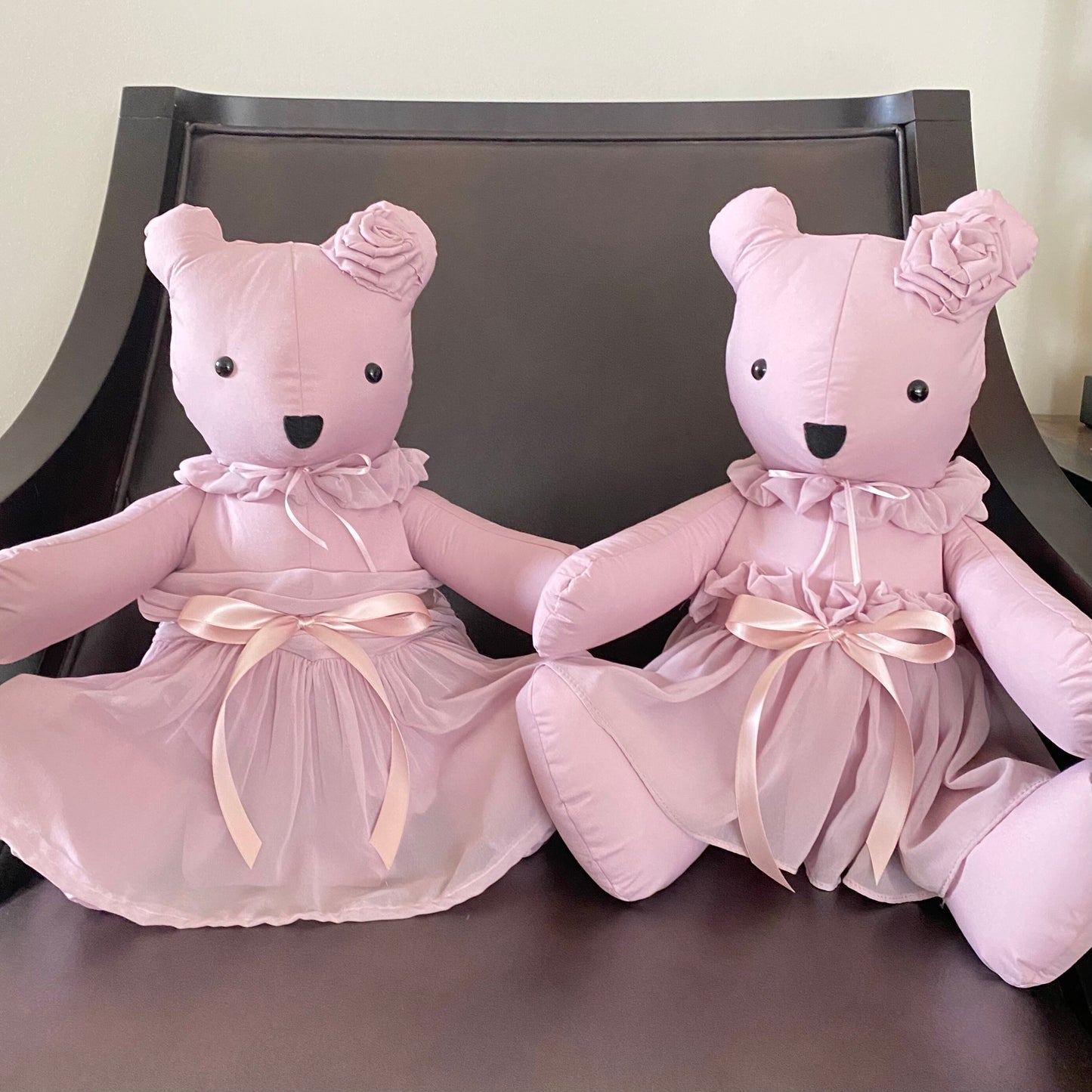Rosette and Skirt Handmade Memory Bear