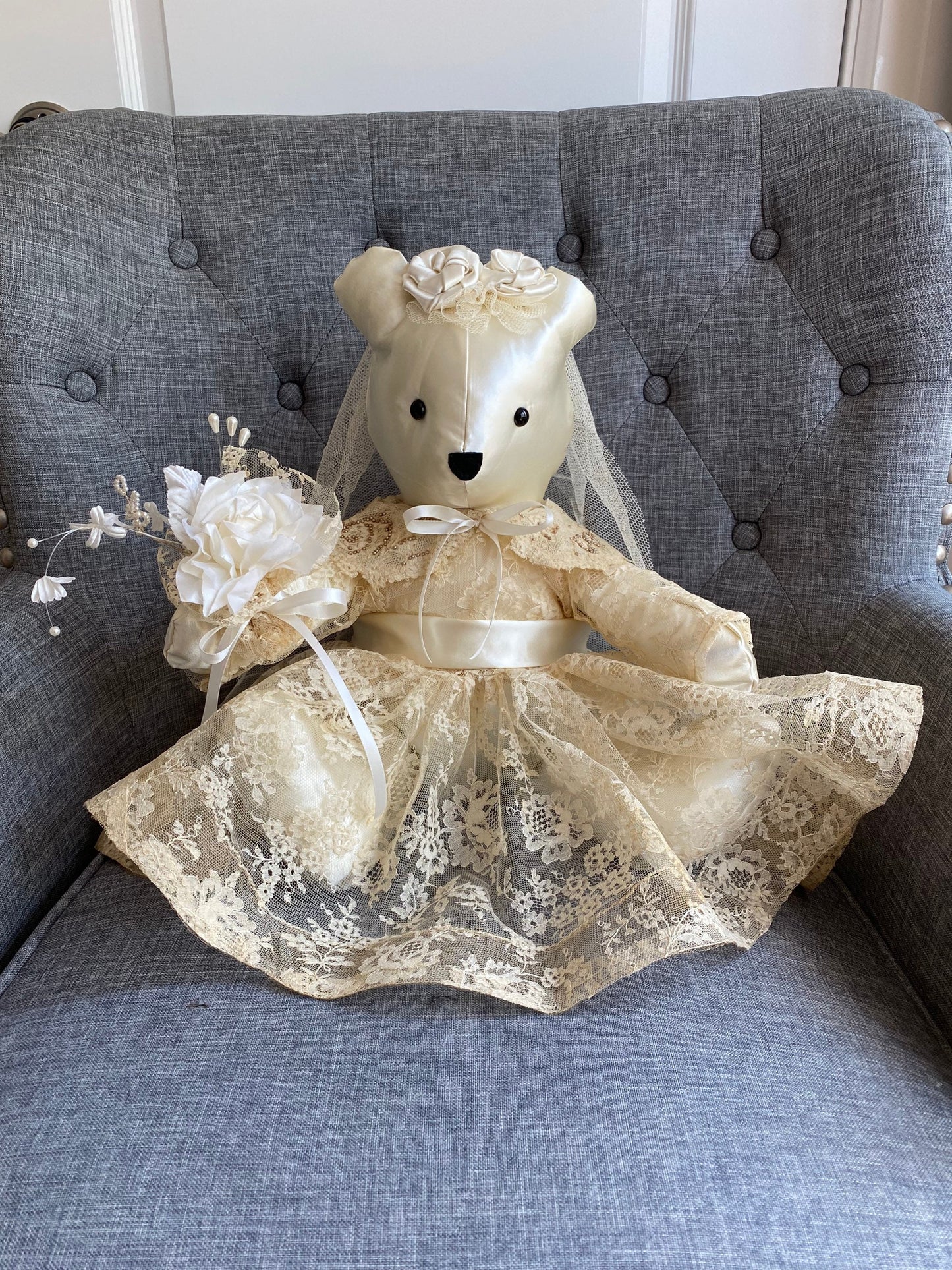 Memory Bear From Wedding Dress