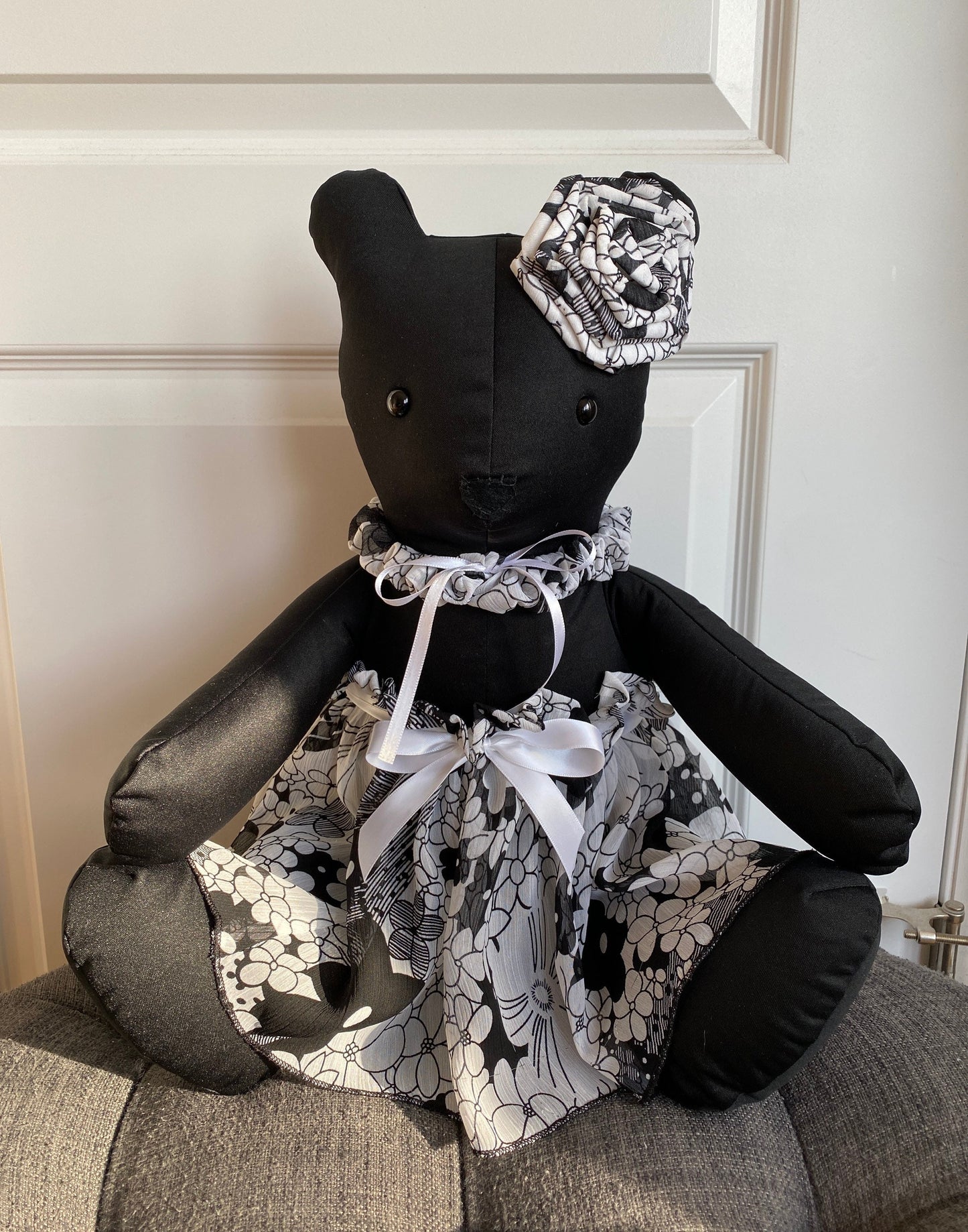 Rosette and Skirt Handmade Memory Bear
