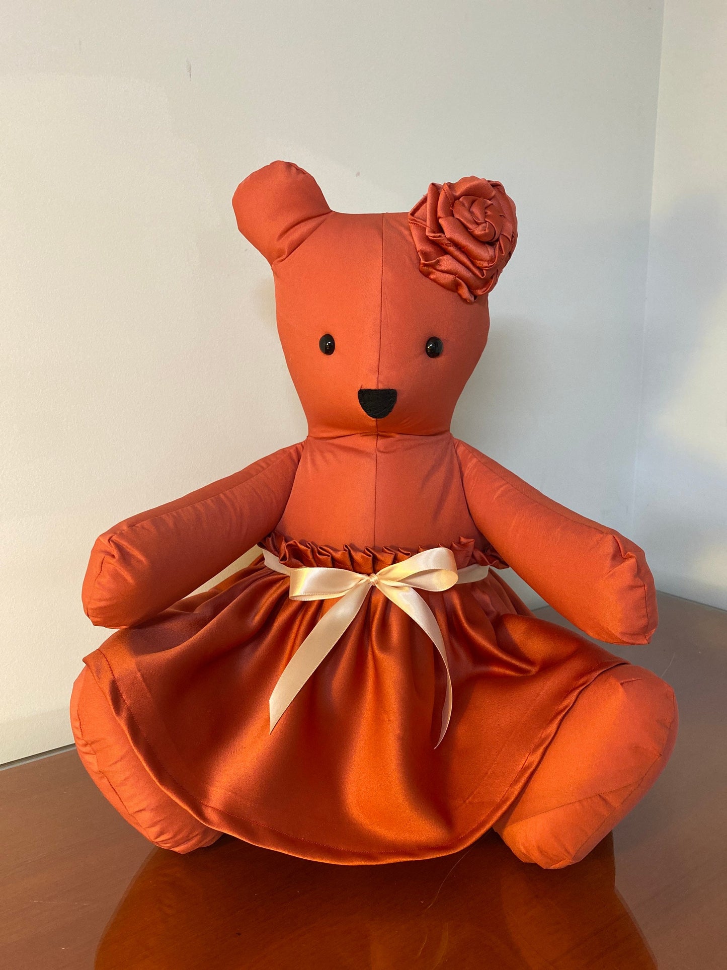 Rosette and Skirt Handmade Memory Bear