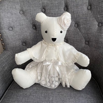 Rosette and Skirt Handmade Memory Bear
