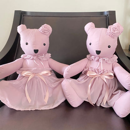 Rosette and Skirt Handmade Memory Bear