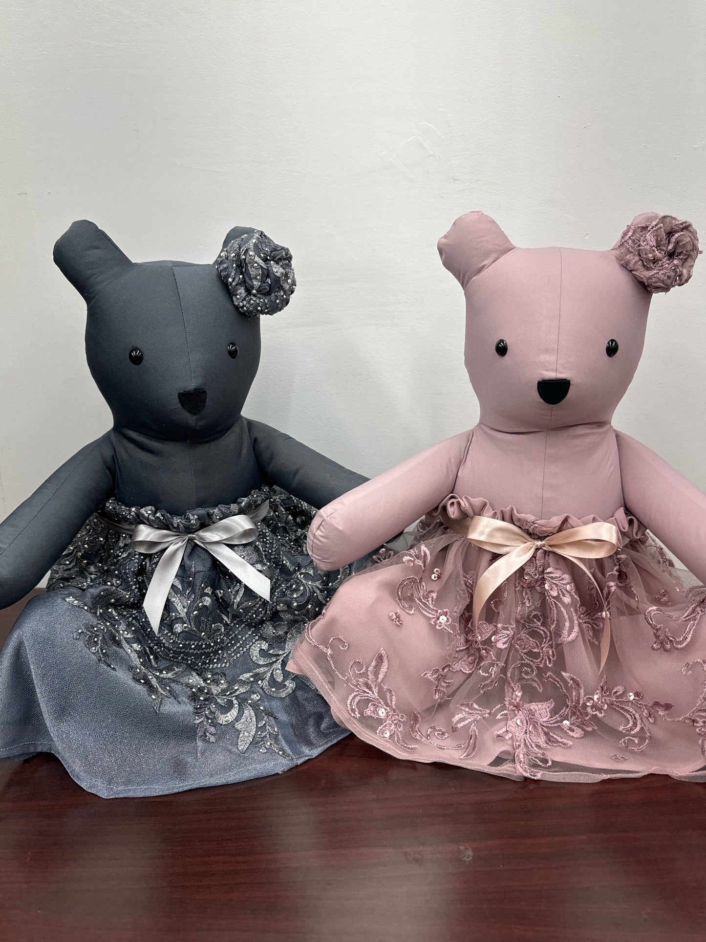Rosette and Skirt Handmade Memory Bear